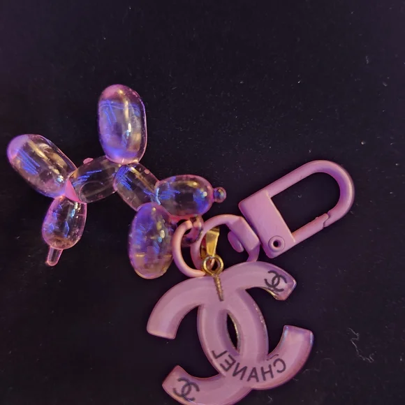 Upcycled Pink Keychain 2 - Picture 2 of 2